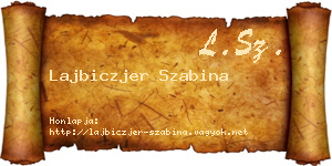Lajbiczjer Szabina névjegykártya
